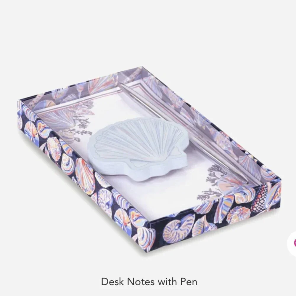 Vera Bradley Desk Notes with Pen Morning Shells NWT